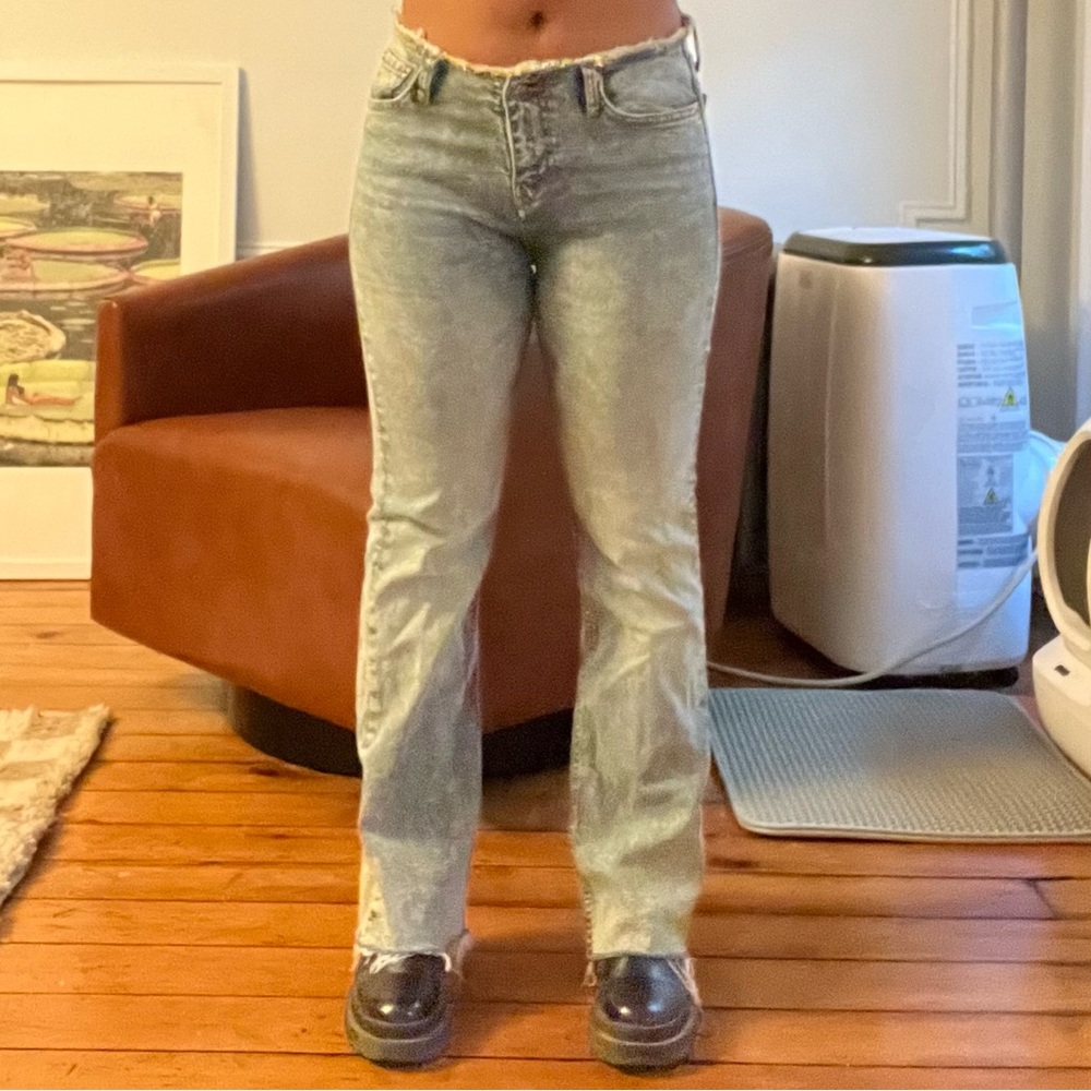 Motel Rocks Frayed Low Rise Jeans
